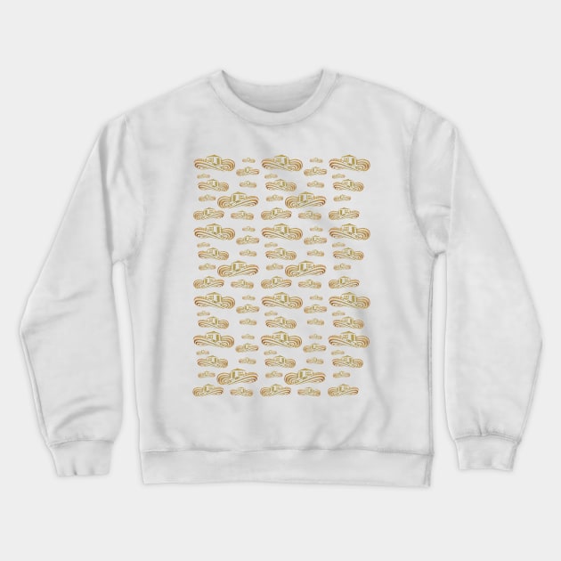 Sombrero Vueltiao Gold Leaf Pattern (White Background) Crewneck Sweatshirt by Diego-t